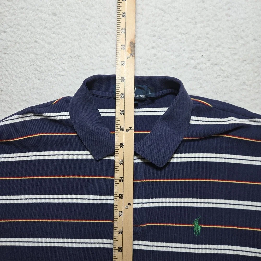 Vintage Polo Ralph Lauren Polo Shirt Mens Large Striped Short Sleeve Preppy